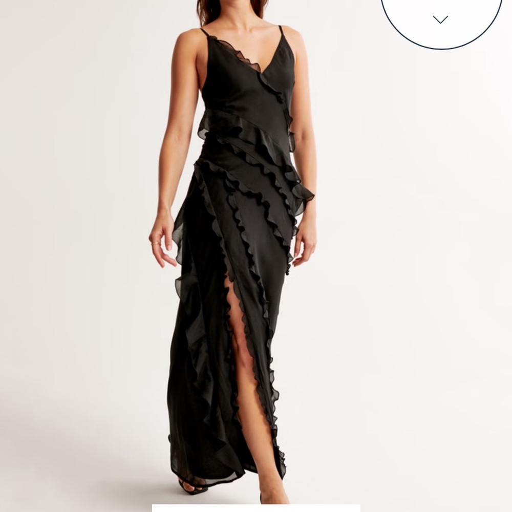 abercrombie draped ruffle maxi dress